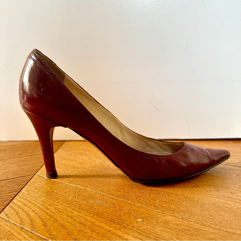 Jimmy Choo dark red leather pumps EU 38 US 8